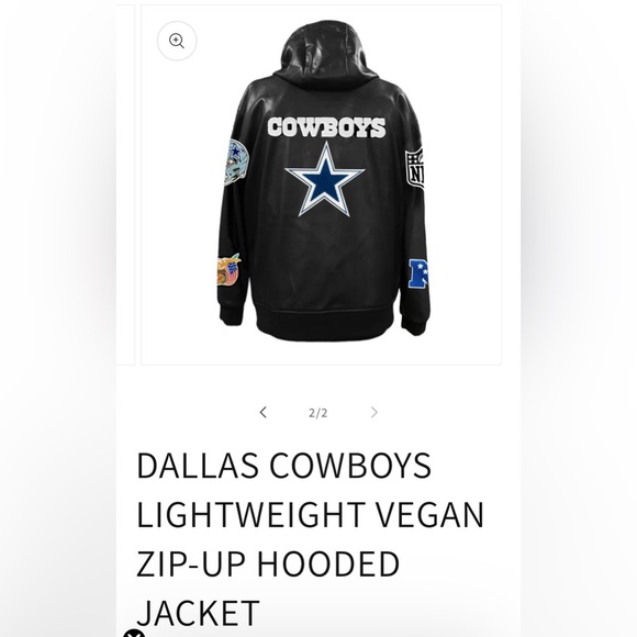 NFL LIMITED EDT Jeff Hamilton Dallas Cowboys Vegan Leather Hoodie with Gift Box - Picture 14 of 16